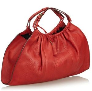 Gucci Red Lizard Baguette